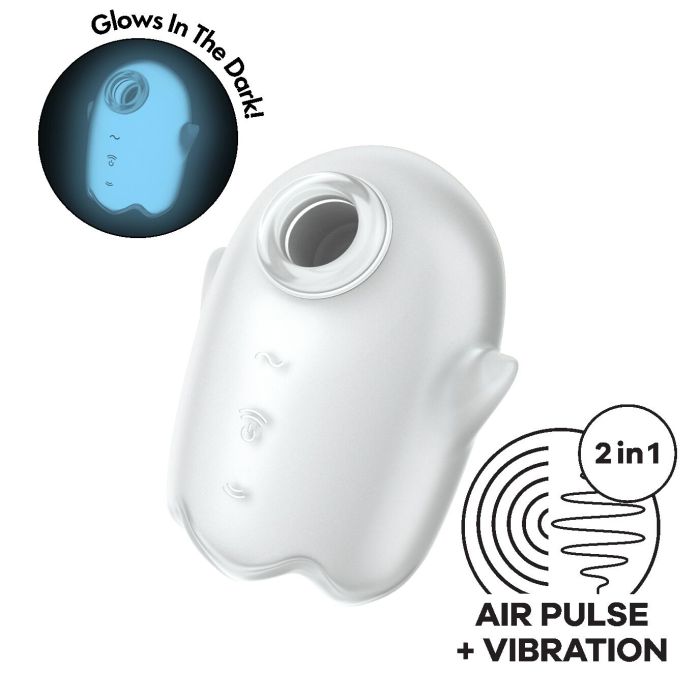 Вакуумний кліторальний стимулятор з вібрацією Satisfyer Glowing Ghost